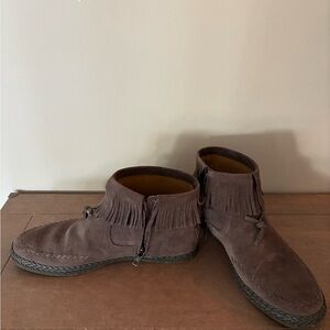 UGG Brown Chukka Boots with Fringe Detail